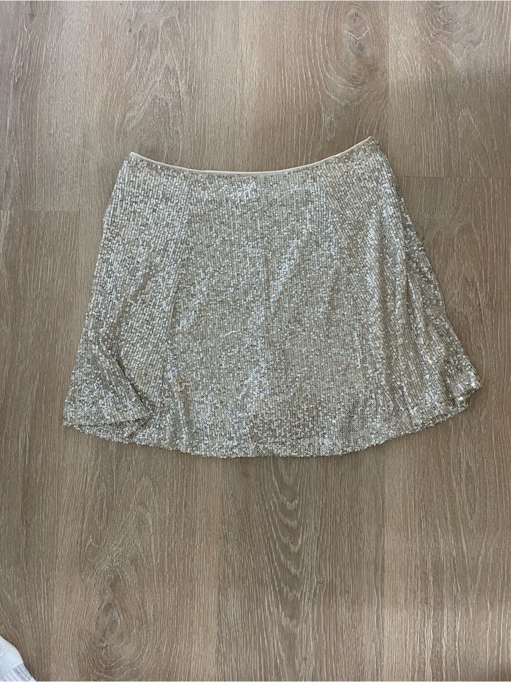 Wishlist Sequin Skater Mini Skort - Champagne Sparkle
